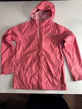 Columbia Coral Pink Hooded Raincoat